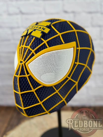 Michigan-Inspired Navy & Gold Web Slinger Mask