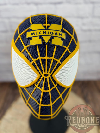 Michigan-Inspired Navy & Gold Web Slinger Mask
