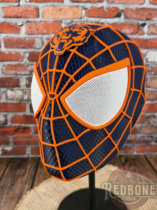 Chicago-Inspired Navy & Orange Web Slinger Mask