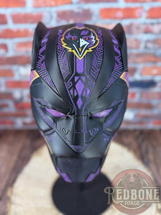 Baltimore-Inspired Purple, Black, & Gold Tribal Cat Warrior
