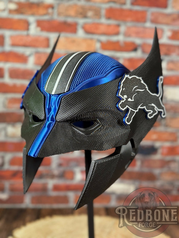 Detroit Lions Metallic Wolverine 3D Printed Helmet
