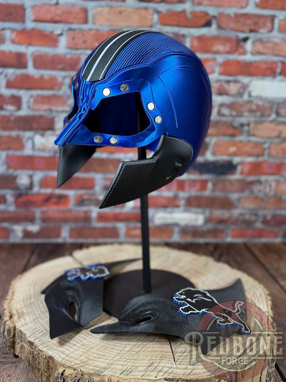 Detroit Lions Black & Blue Metallic Wolverine