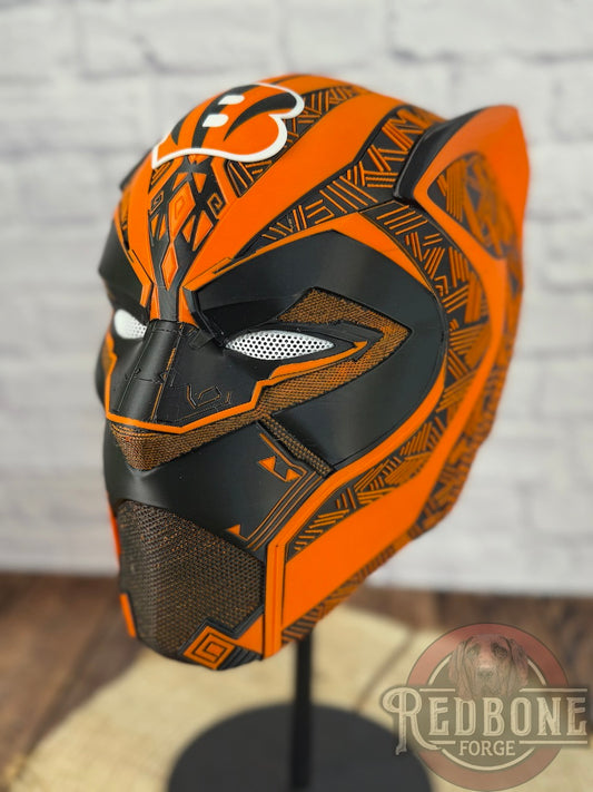 Cincinnati-Inspired Black & Orange Tribal Cat Warrior