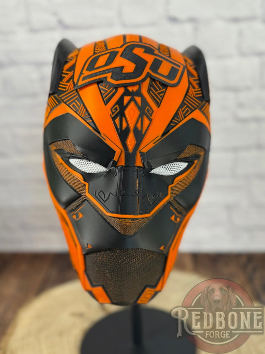 Oklahoma-Inspired Orange & Black Tribal Cat Warrior