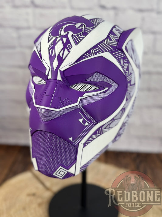 Kansas-Inspired Purple & White Tribal Cat Warrior