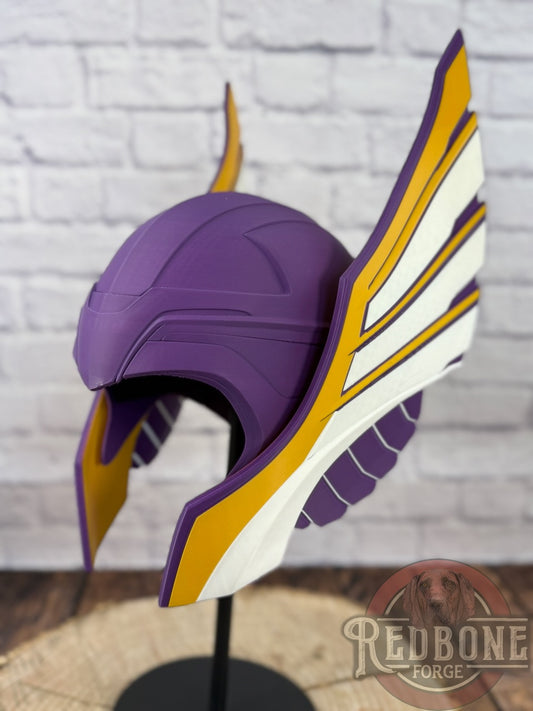 Minnesota-Inspired Purple, Gold, & White Norse God Helmet