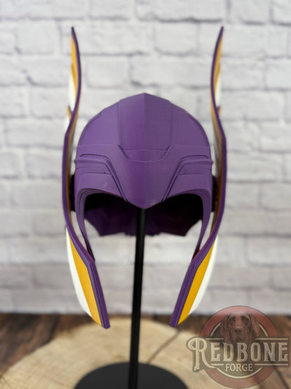 Minnesota-Inspired Purple, Gold, & White Norse God Helmet