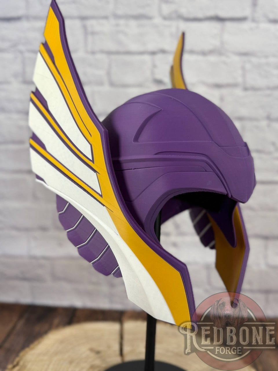 Minnesota-Inspired Purple, Gold, & White Norse God Helmet