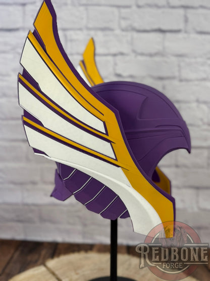 Minnesota-Inspired Purple, Gold, & White Norse God Helmet