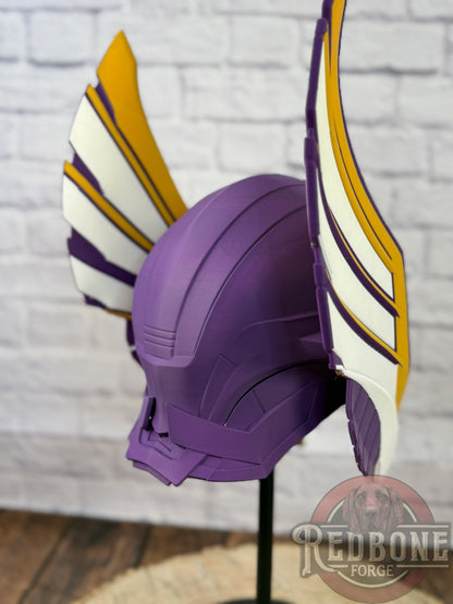 Minnesota-Inspired Purple, Gold, & White Norse God Helmet