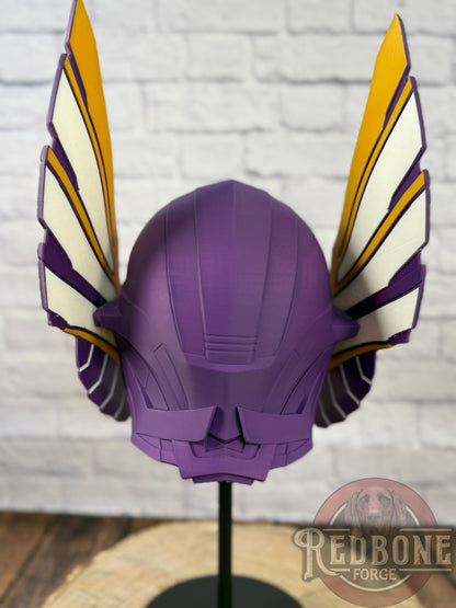 Minnesota-Inspired Purple, Gold, & White Norse God Helmet