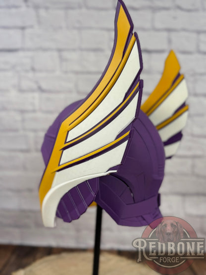 Minnesota-Inspired Purple, Gold, & White Norse God Helmet