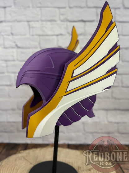 Minnesota-Inspired Purple, Gold, & White Norse God Helmet