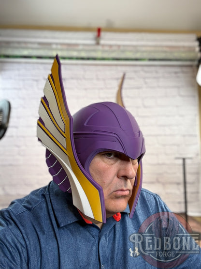 Minnesota-Inspired Purple, Gold, & White Norse God Helmet