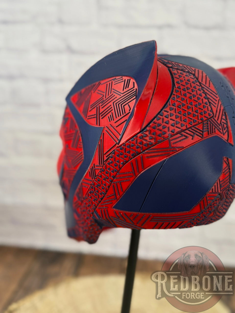 Barcelona-Inspired Navy & Red FC Soccer Tribal Cat Warrior Helmet