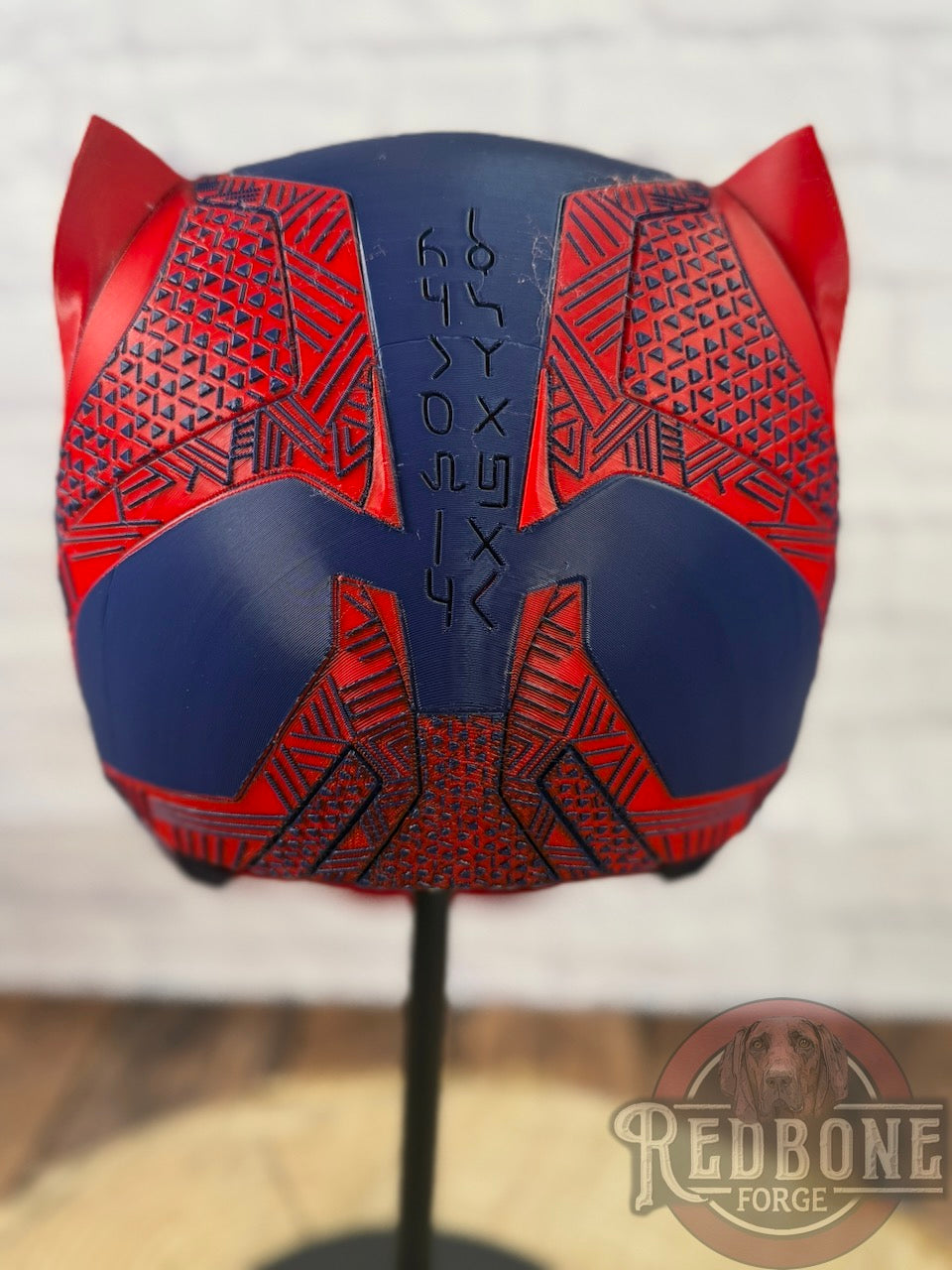 Barcelona-Inspired Navy & Red FC Soccer Tribal Cat Warrior Helmet
