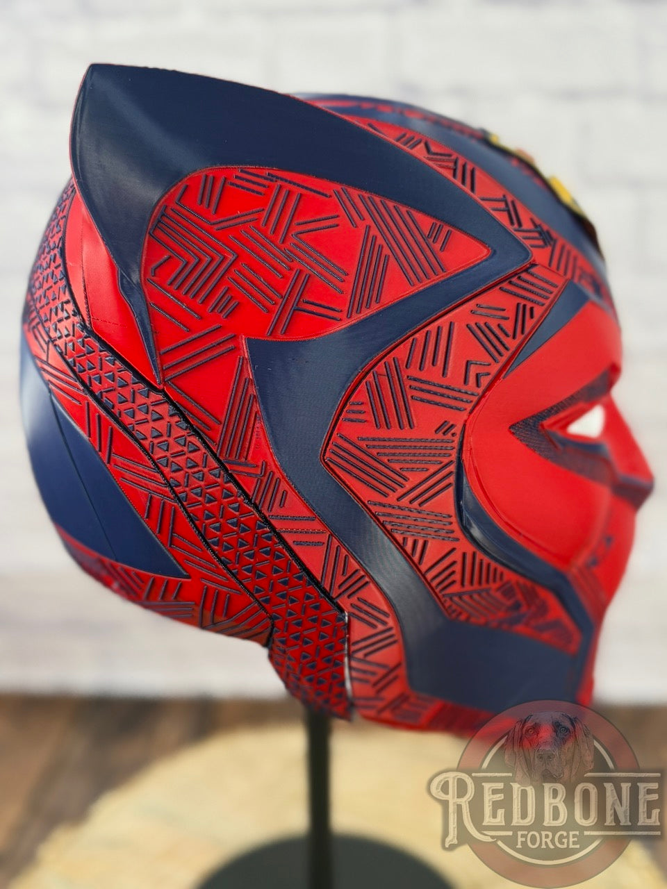 Barcelona-Inspired Navy & Red FC Soccer Tribal Cat Warrior Helmet