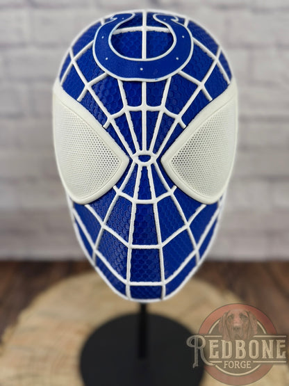 Indy-Inspired Blue & White Web Slinger Helmet