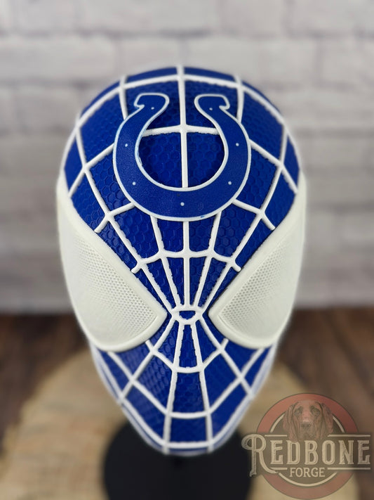 Indy-Inspired Blue & White Web Slinger Helmet