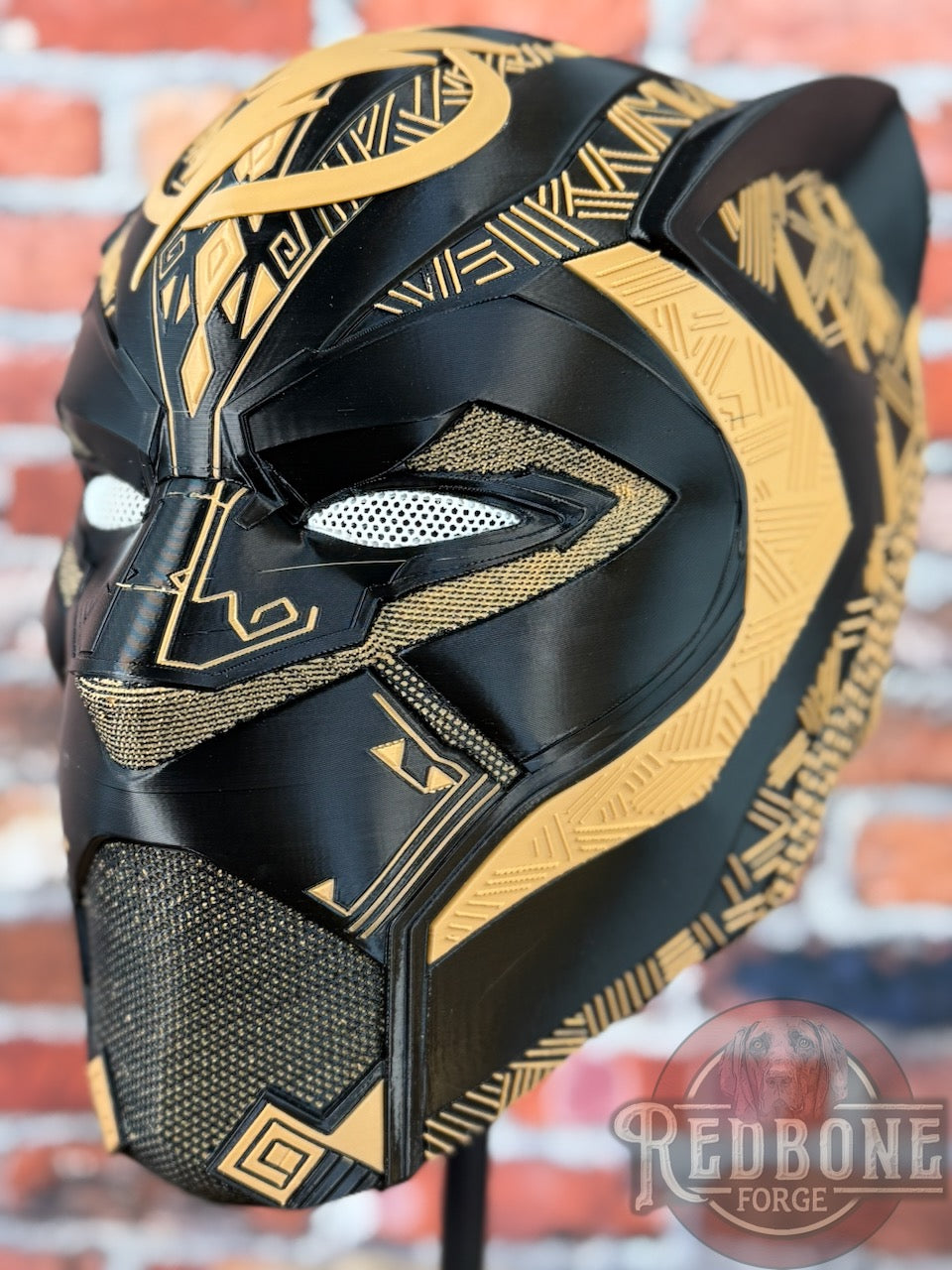 Tampa Veteran-Inspired Black & Army Tan Tribal Cat Warrior Helmet