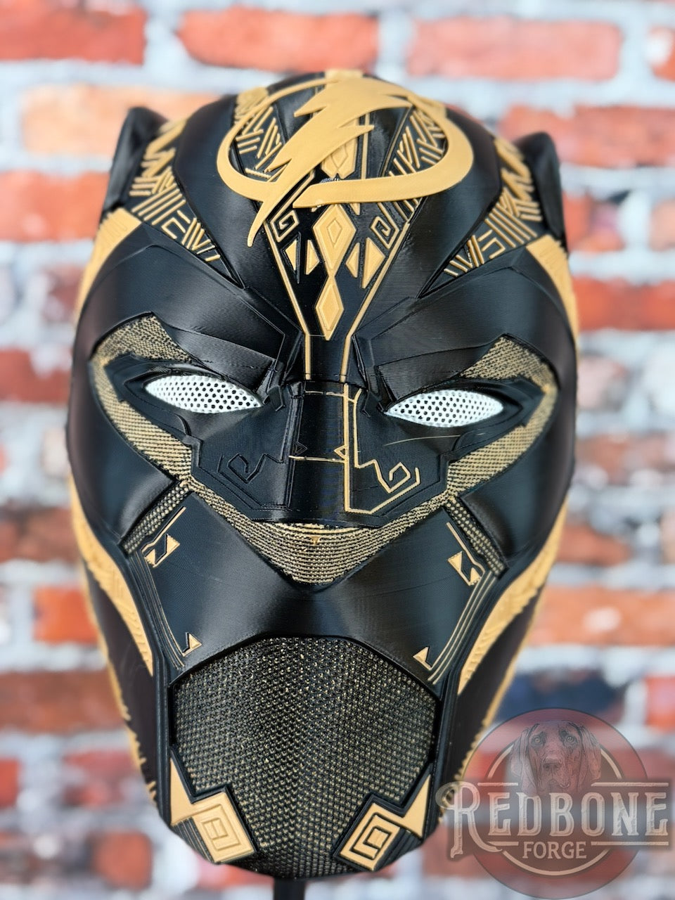 Tampa Veteran-Inspired Black & Army Tan Tribal Cat Warrior Helmet