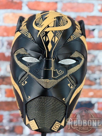 Tampa Veteran-Inspired Black & Army Tan Tribal Cat Warrior Helmet