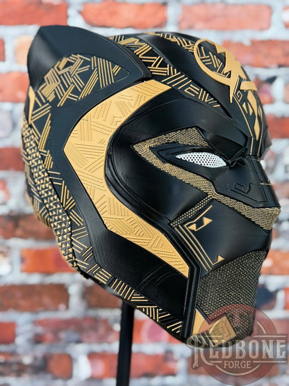 Tampa Veteran-Inspired Black & Army Tan Tribal Cat Warrior Helmet