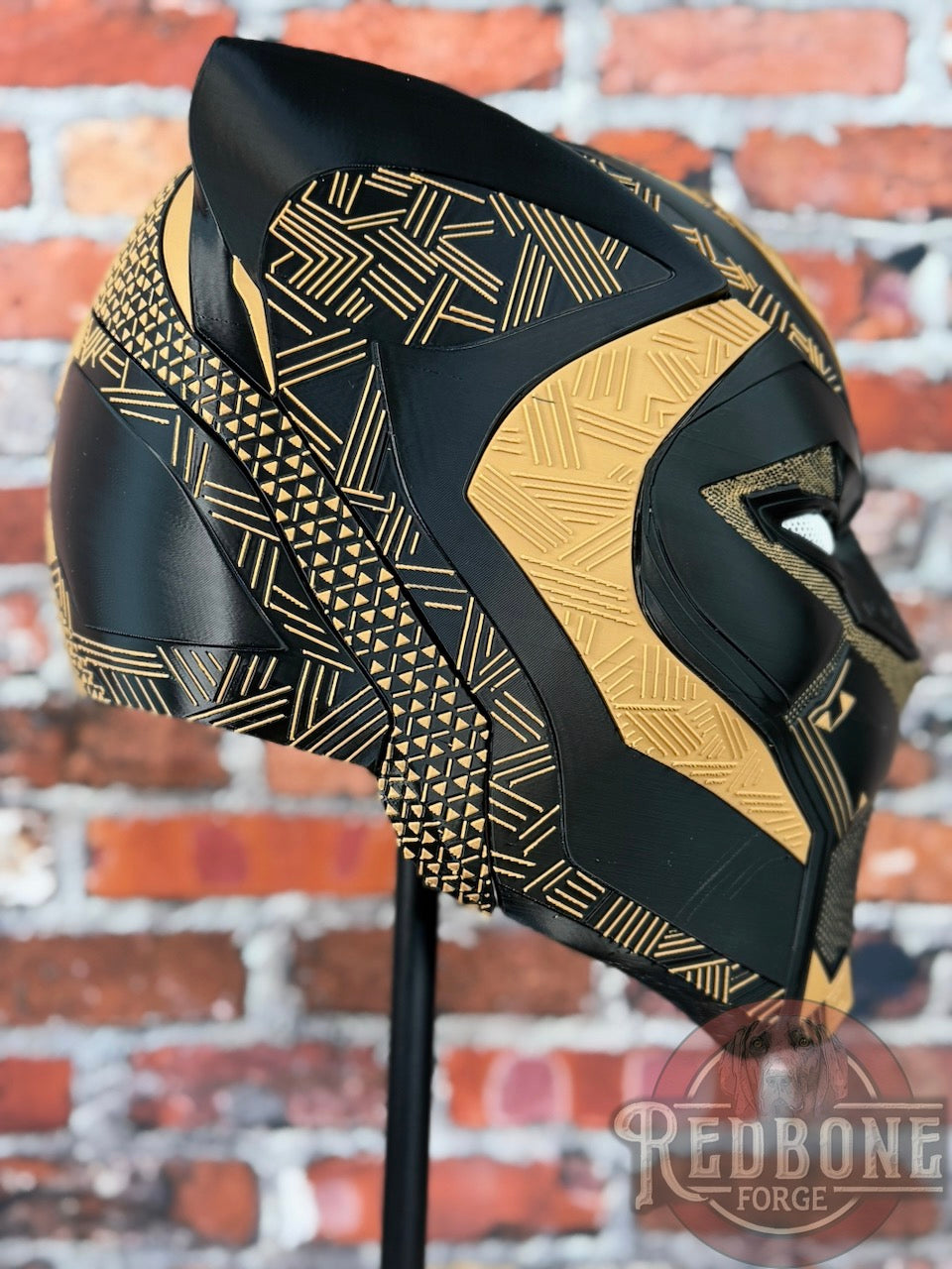 Tampa Veteran-Inspired Black & Army Tan Tribal Cat Warrior Helmet