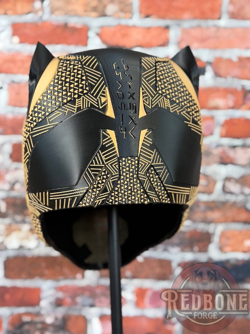 Tampa Veteran-Inspired Black & Army Tan Tribal Cat Warrior Helmet