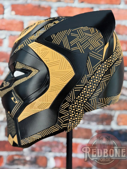 Tampa Veteran-Inspired Black & Army Tan Tribal Cat Warrior Helmet