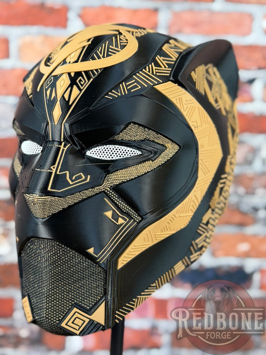 Tampa Veteran-Inspired Black & Army Tan Tribal Cat Warrior Helmet