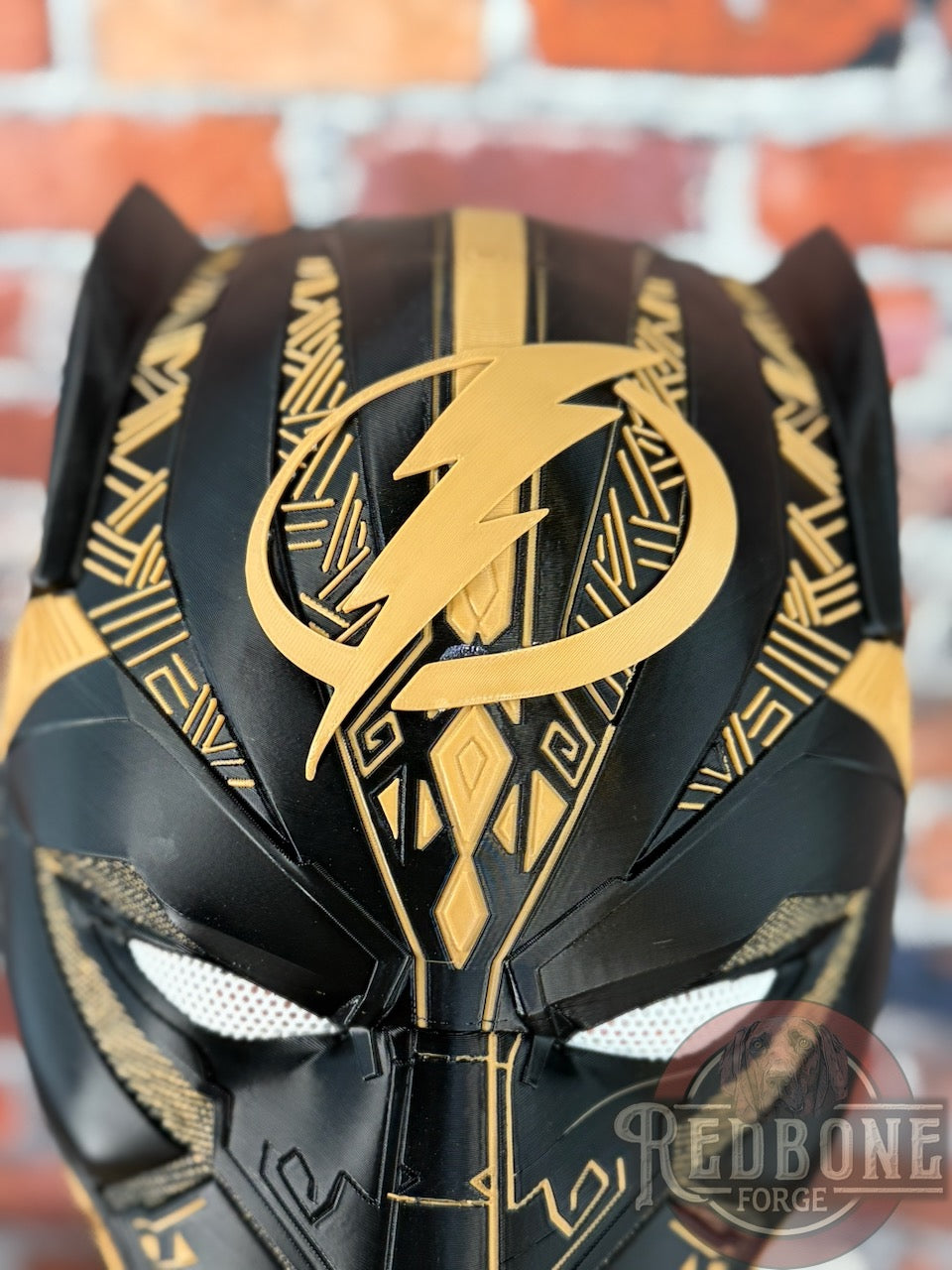 Tampa Veteran-Inspired Black & Army Tan Tribal Cat Warrior Helmet