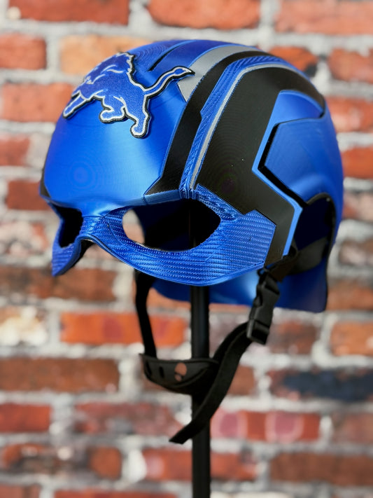 Detroit-Inspired Blue and Silver Liberty Defender Helmet