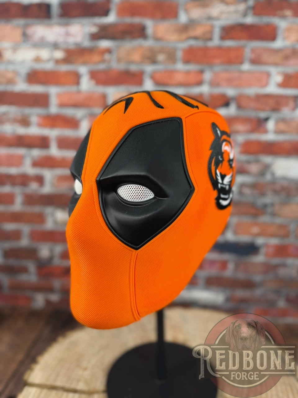 Cincinnati-Inspired Orange & Black Stripes Masked Mercenary Mask