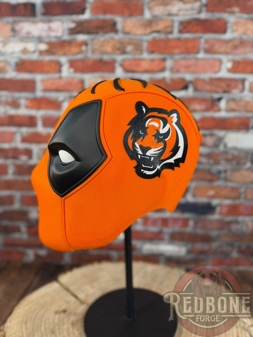 Cincinnati-Inspired Orange & Black Stripes Masked Mercenary Mask