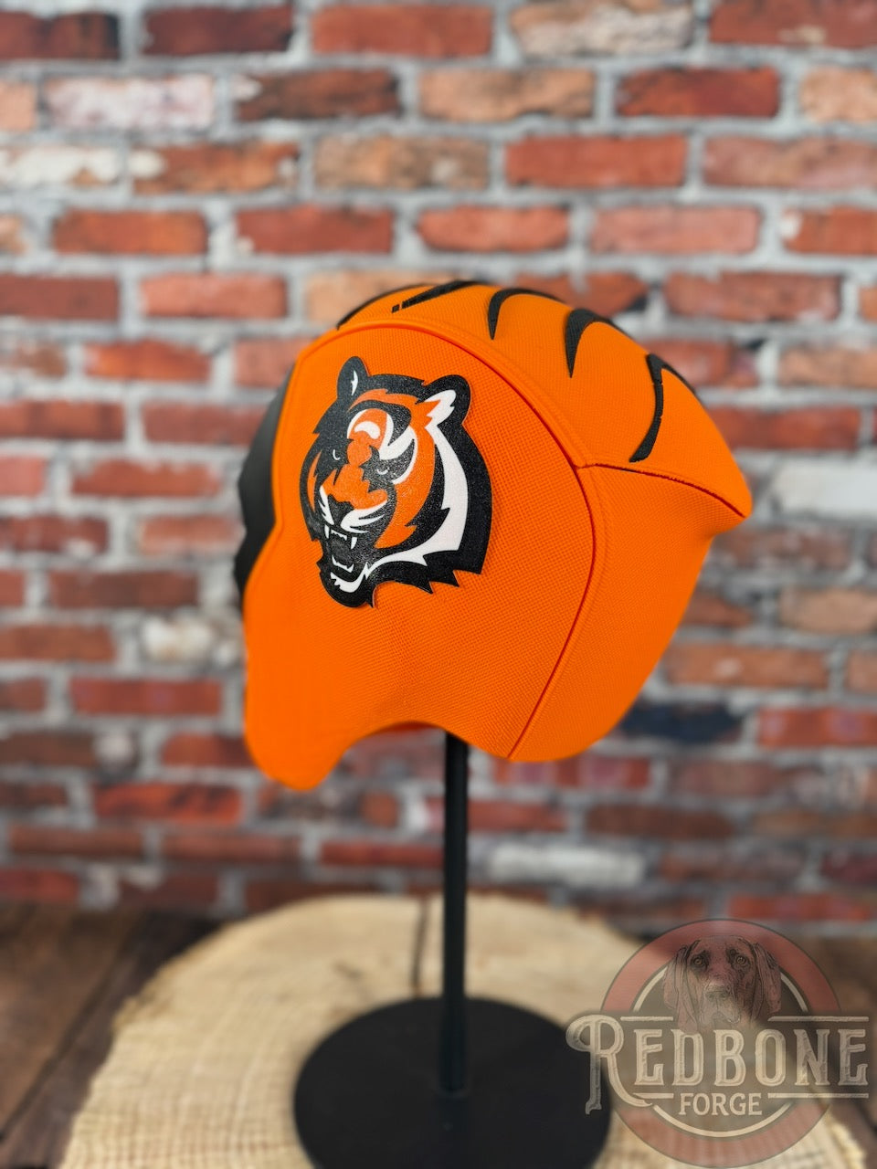 Cincinnati-Inspired Orange & Black Stripes Masked Mercenary Mask