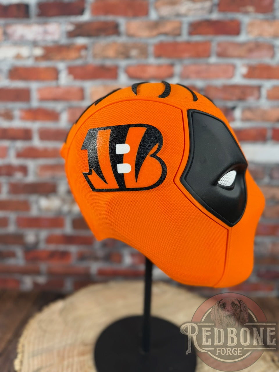 Cincinnati-Inspired Orange & Black Stripes Masked Mercenary Mask