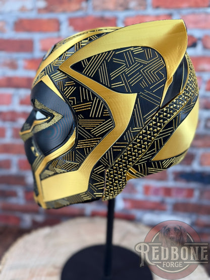 New Orleans-Inspired Gold & BlackTribal Cat Warrior Helmet (Copy)