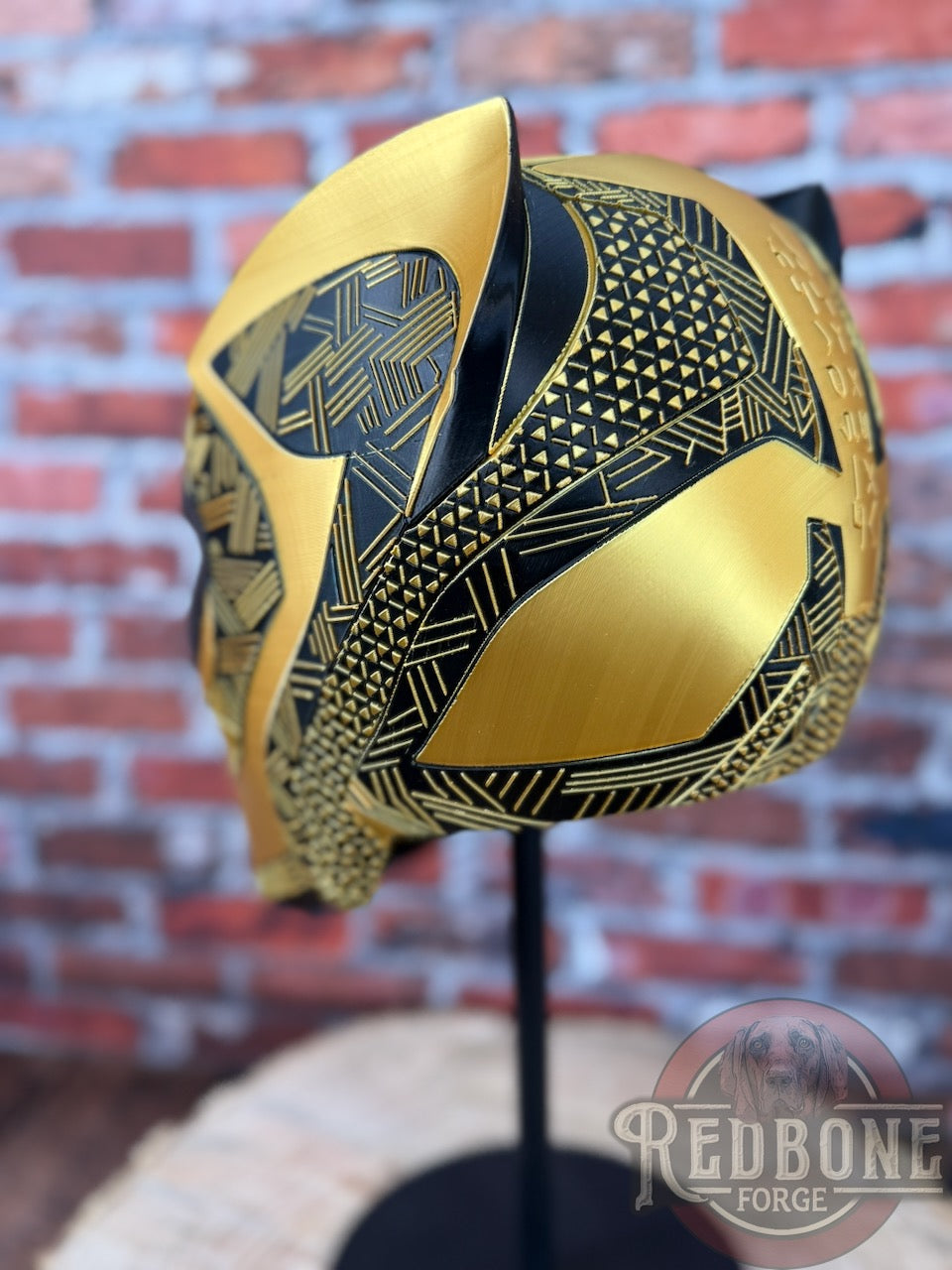 New Orleans-Inspired Gold & BlackTribal Cat Warrior Helmet (Copy)