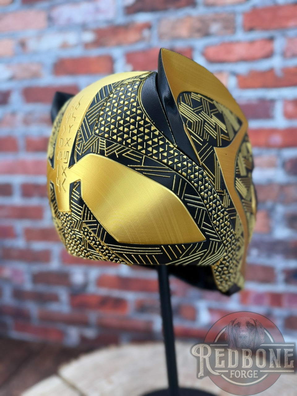 New Orleans-Inspired Gold & BlackTribal Cat Warrior Helmet (Copy)