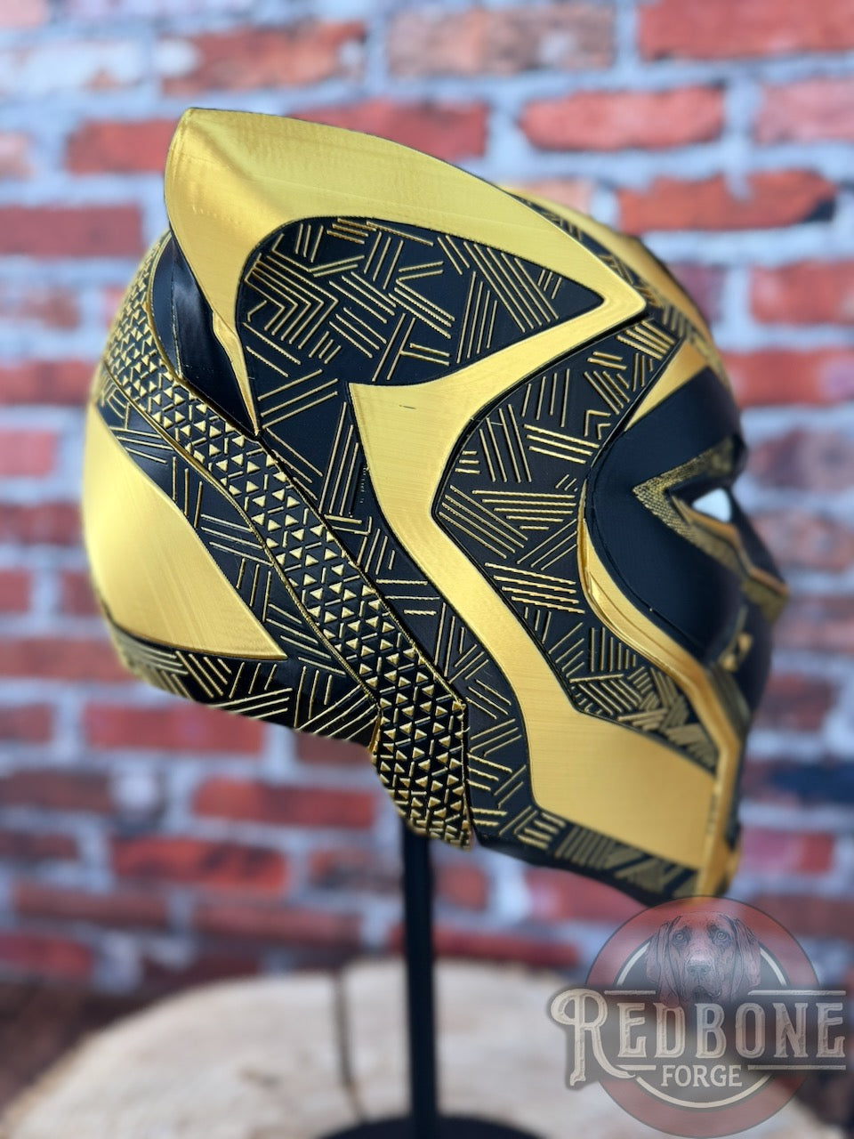 New Orleans-Inspired Gold & BlackTribal Cat Warrior Helmet (Copy)