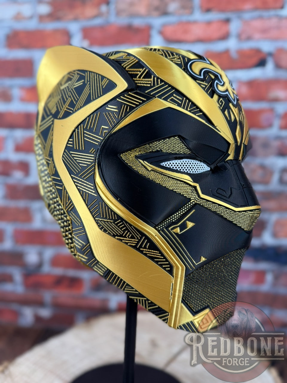 New Orleans-Inspired Gold & BlackTribal Cat Warrior Helmet (Copy)