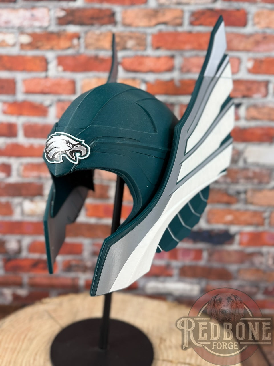 Philadelphia-Inspired Green, Silver, & White Norse God Helmet