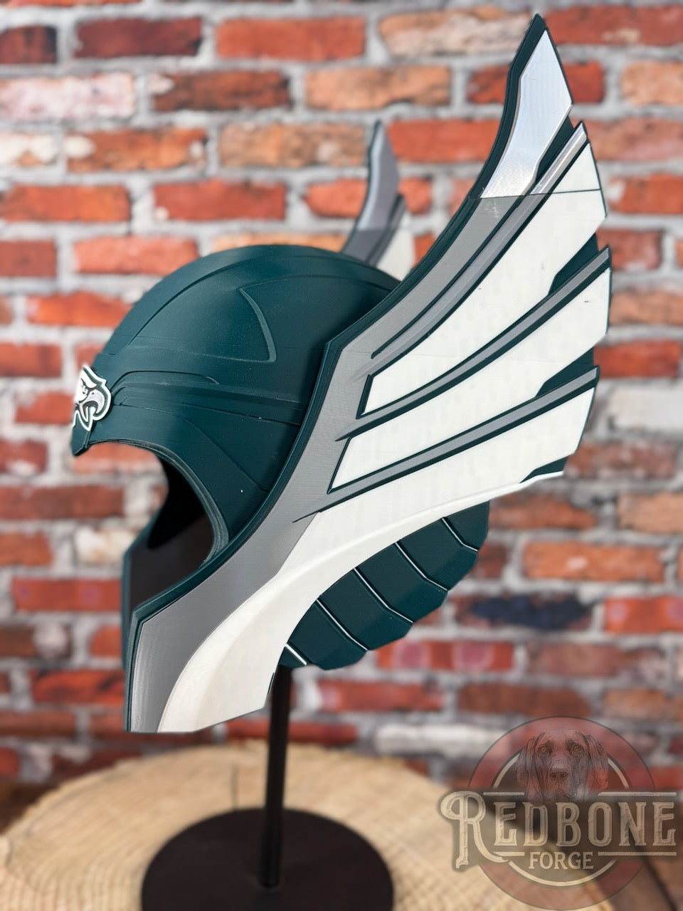 Philadelphia-Inspired Green, Silver, & White Norse God Helmet