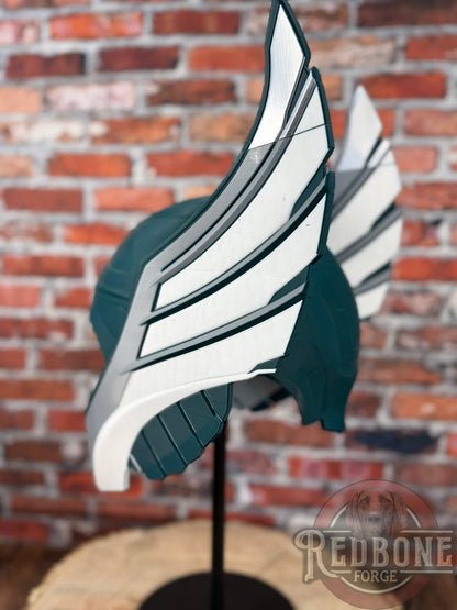 Philadelphia-Inspired Green, Silver, & White Norse God Helmet