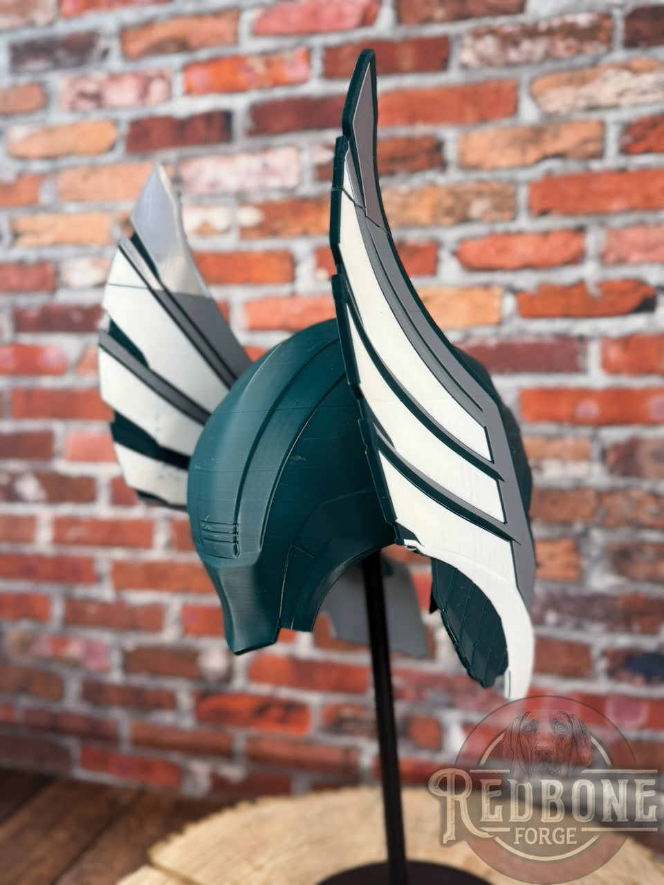 Philadelphia-Inspired Green, Silver, & White Norse God Helmet