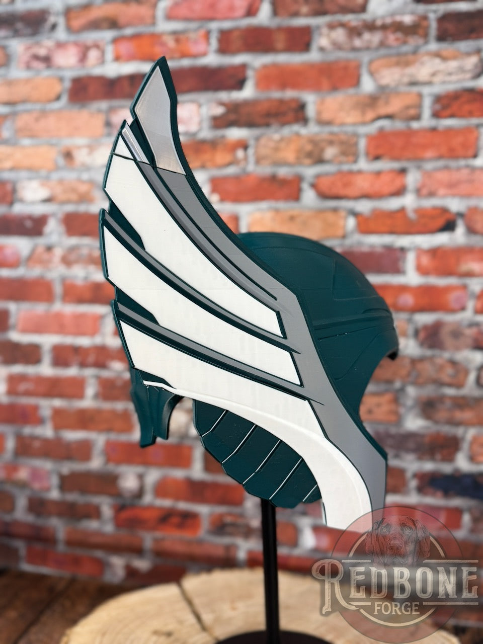 Philadelphia-Inspired Green, Silver, & White Norse God Helmet
