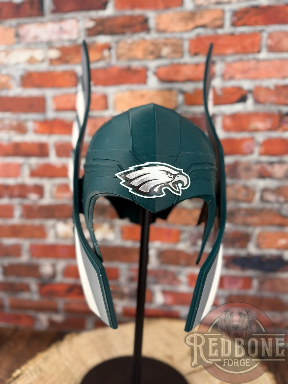 Philadelphia-Inspired Green, Silver, & White Norse God Helmet