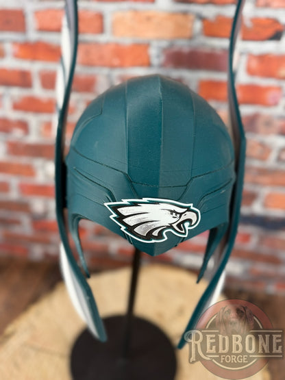 Philadelphia-Inspired Green, Silver, & White Norse God Helmet