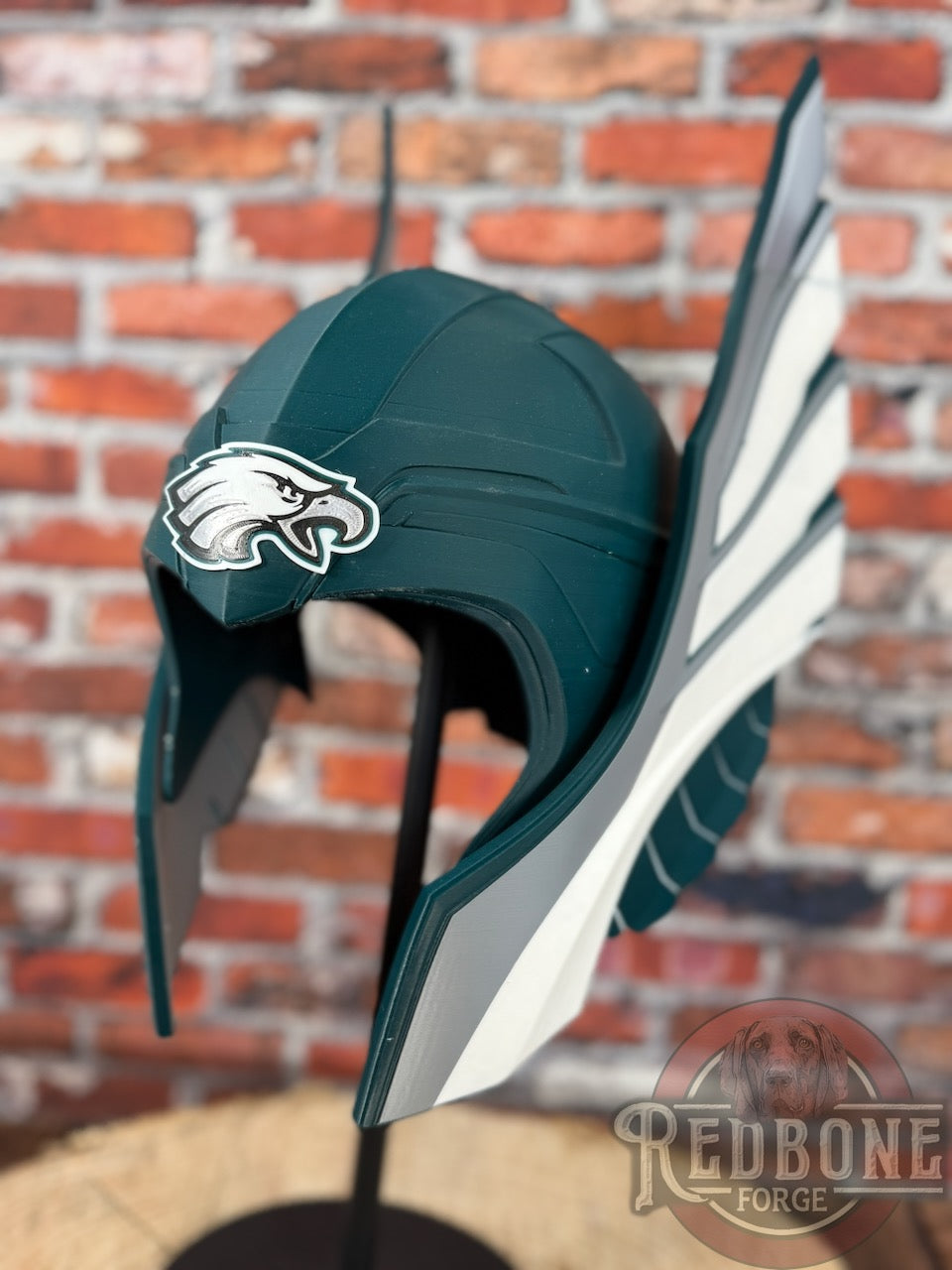 Philadelphia-Inspired Green, Silver, & White Norse God Helmet